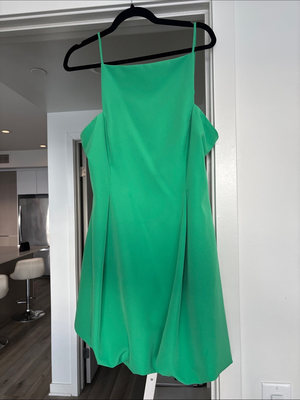 Jewel Badgley Mischka Bright Green Spaghetti-Strap Mini Dress
